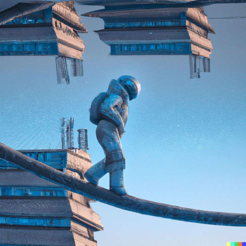 the discovery of gravity, digital art, dystopia